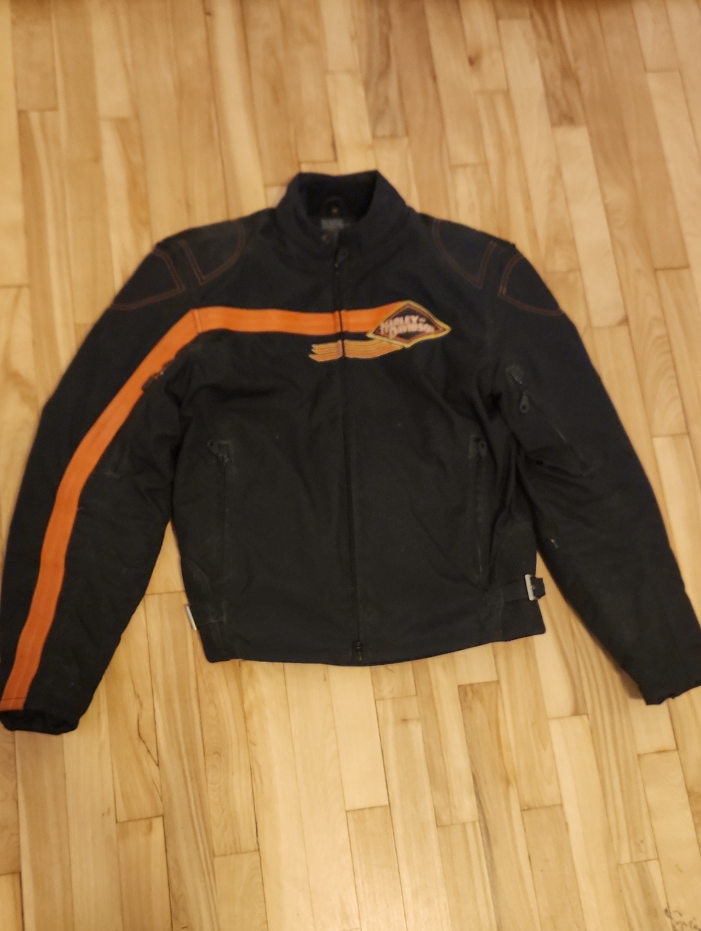 Harley-Davidson Black Jacket with Orange Racing Stripe